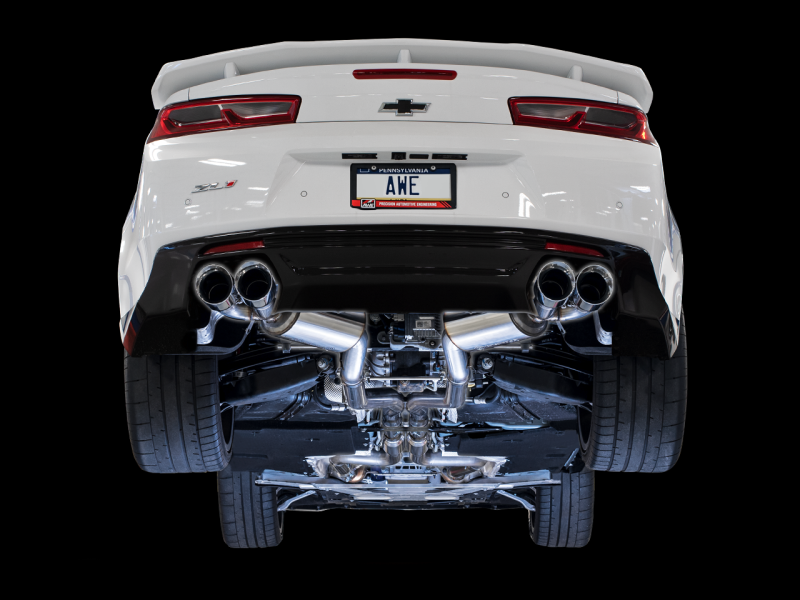 AWE Tuning 16-19 Chevy Camaro SS Res Cat-Back Exhaust -Touring Edition (Quad Chrome Silver Tips)