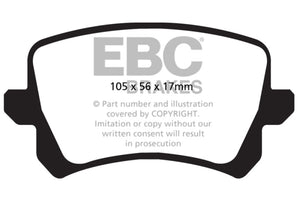 EBC 15+ Audi Q3 2.0 Turbo Greenstuff Rear Brake Pads