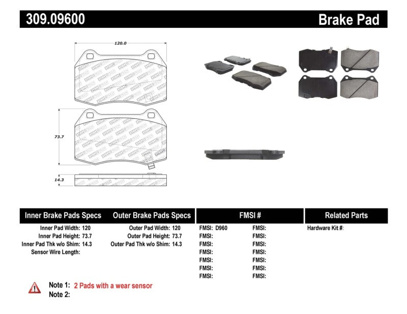 StopTech Performance 02-07 350z/G35 w/ Brembo Front Brake Pads