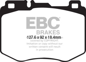EBC 15-16 Mercedes-Benz C400 (W205) 3.0 Twin Turbo 4-Matic Redstuff Front Brake Pads