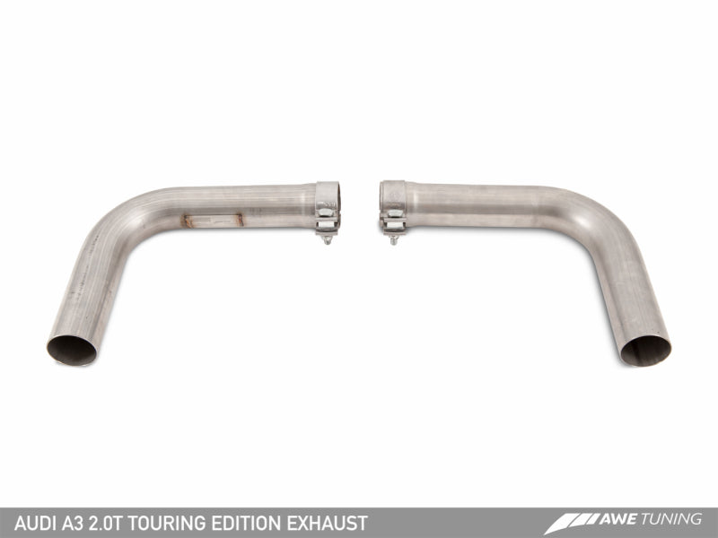 AWE Tuning Audi 8V A3 Touring Edition Exhaust - Dual Outlet Diamond Black 90 mm Tips