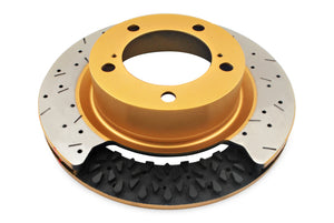 DBA 09+ Nissan GTR R-35 Front Drilled & Slotted 5000 Series 2 Piece Rotor Assembled w/ Black Hat (Av