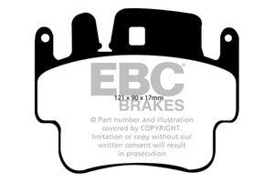 EBC 98-05 Porsche 911 996 3.4 Carrera 2 (Iron Rotor) Redstuff Frt Brake Pad (Check EBC Fit Guide)