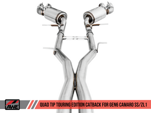 AWE Tuning 16-19 Chevy Camaro SS Res Cat-Back Exhaust -Touring Edition (Quad Chrome Silver Tips)
