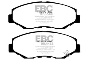 EBC 13-15 Acura ILX 1.5 Hybrid Greenstuff Front Brake Pads